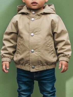 Vintage Baby Gap Hooded Windbreaker Jacket in Khaki